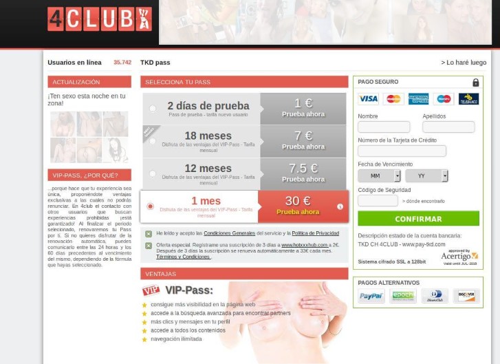 precios en 4club